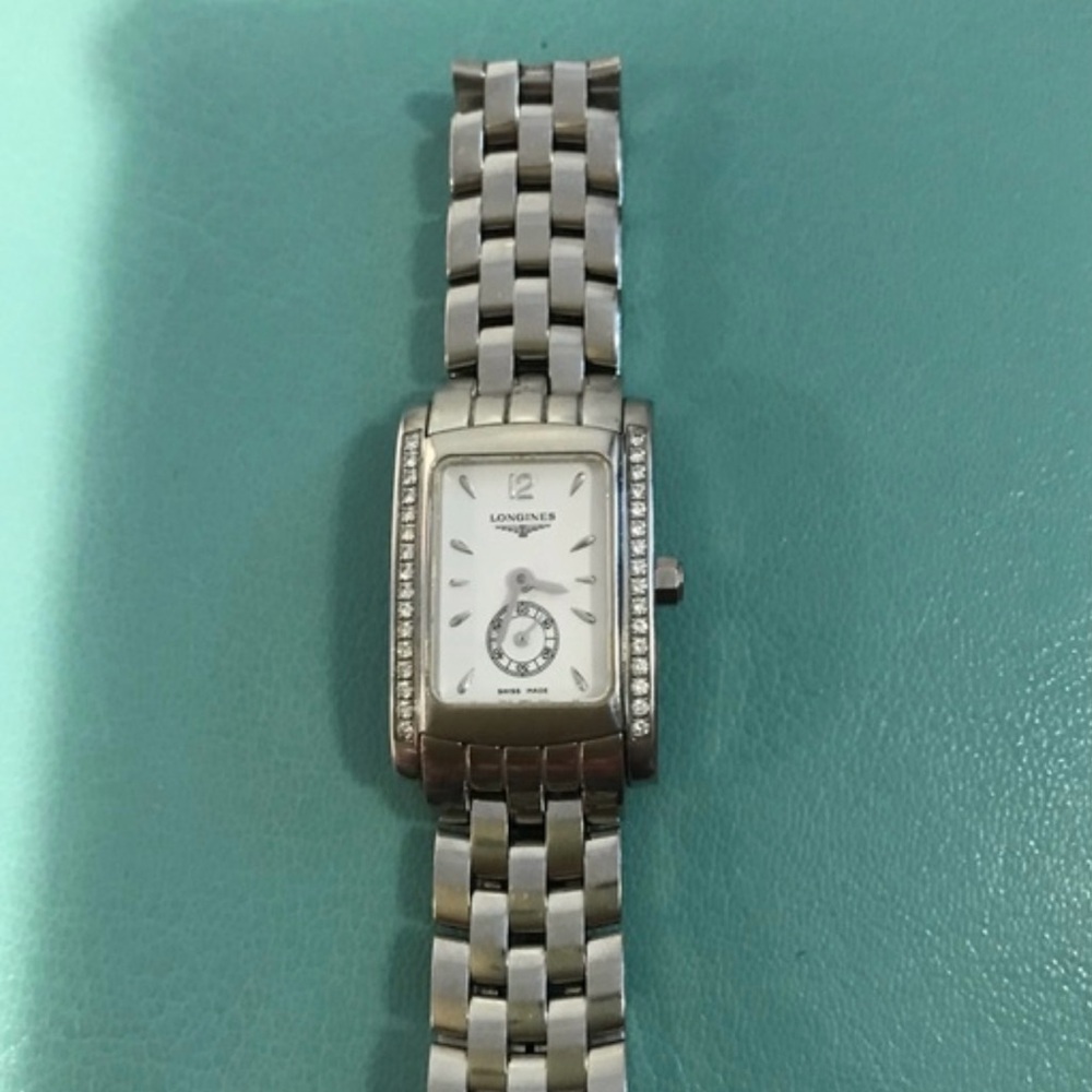 Longines Silver Rectangular Diamond-Bezel Women's… - image 3